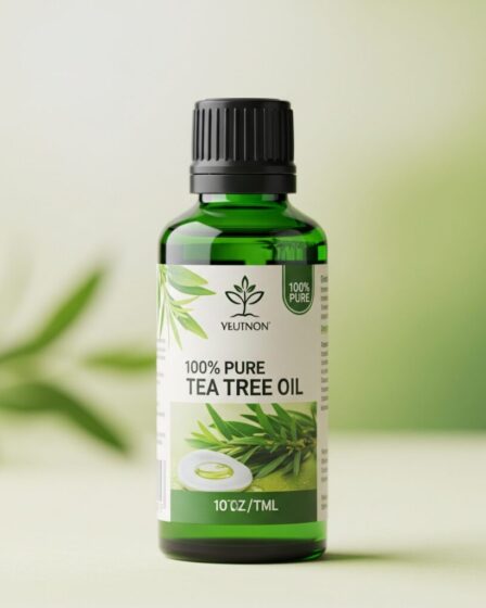Tea Tree oil (olio essenziale di Melaleuca). Immagine generata da Google Gemini.