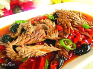 Rognone di maiale fritto, specialità della cucina cinese dello Shandong