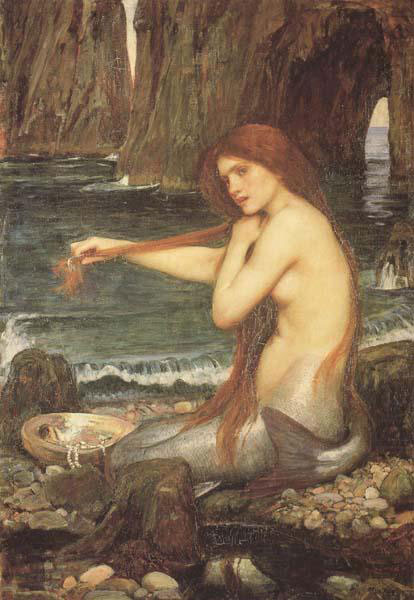 La Sirena - 1091 di Waterhouse pittore inglese di età vittoriana è uno dei suoi numerosissimi dipinti a tema mitologico. Lo stile preraffaellita, la bellezza della sirena che si pettina i lunghi capelli, il mare leggermente inquietante sullo sfondo rendono il quadro affascinante