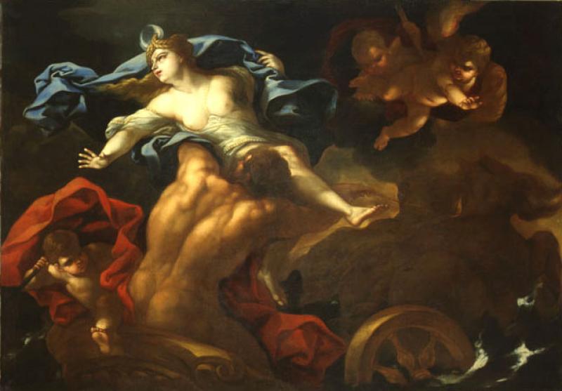 Rapimento di Persefone o Ratto di Proserpina, Giacomo Farelli. Immagine di pubblico dominio via Wikimedia Commons.