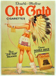 Pubblicità delle old gold cigarettes.