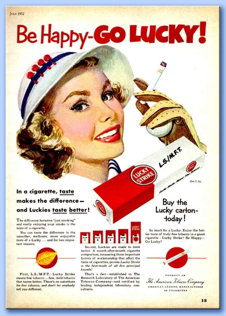 Be Happy - Go Lucky - Pubblicità a favore del fumo