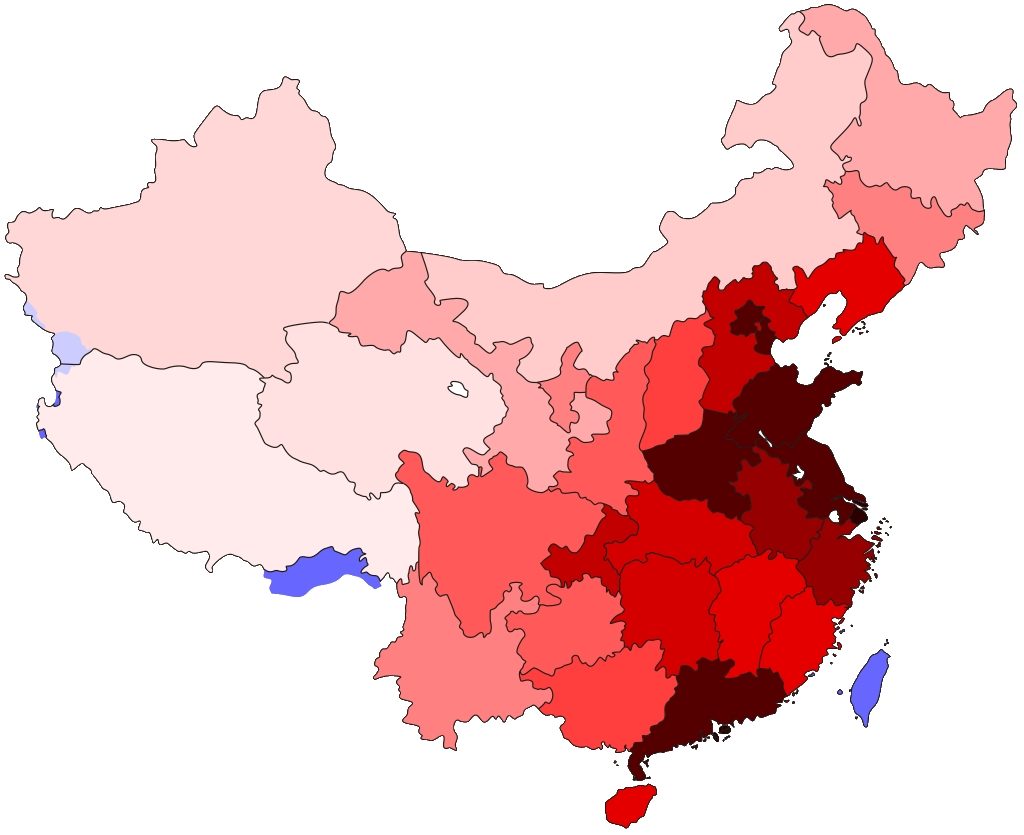 Distribuzione della popolazione in Cina