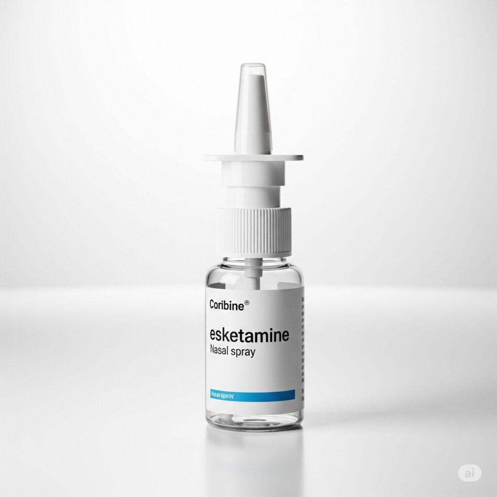 Esketamina spray nasale. Immagine generata da Google Gemini.