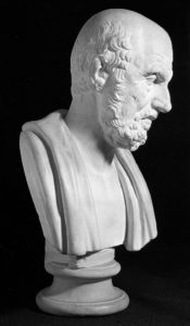 Medicina Greca ed Ellenistica: busto di Ippocrate di Coo.