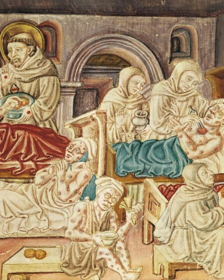 Medicina monastica. Immagine tratta da La Franceschina, Perugia, Biblioteca Augusta, Immagine di pubblico dominio.