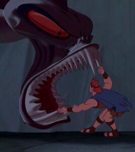 Hidra ed Hercules nel lungometraggio Disney.