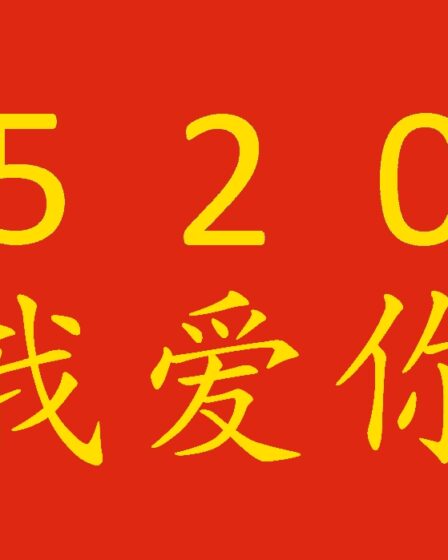 520 in cinese: 我爱你