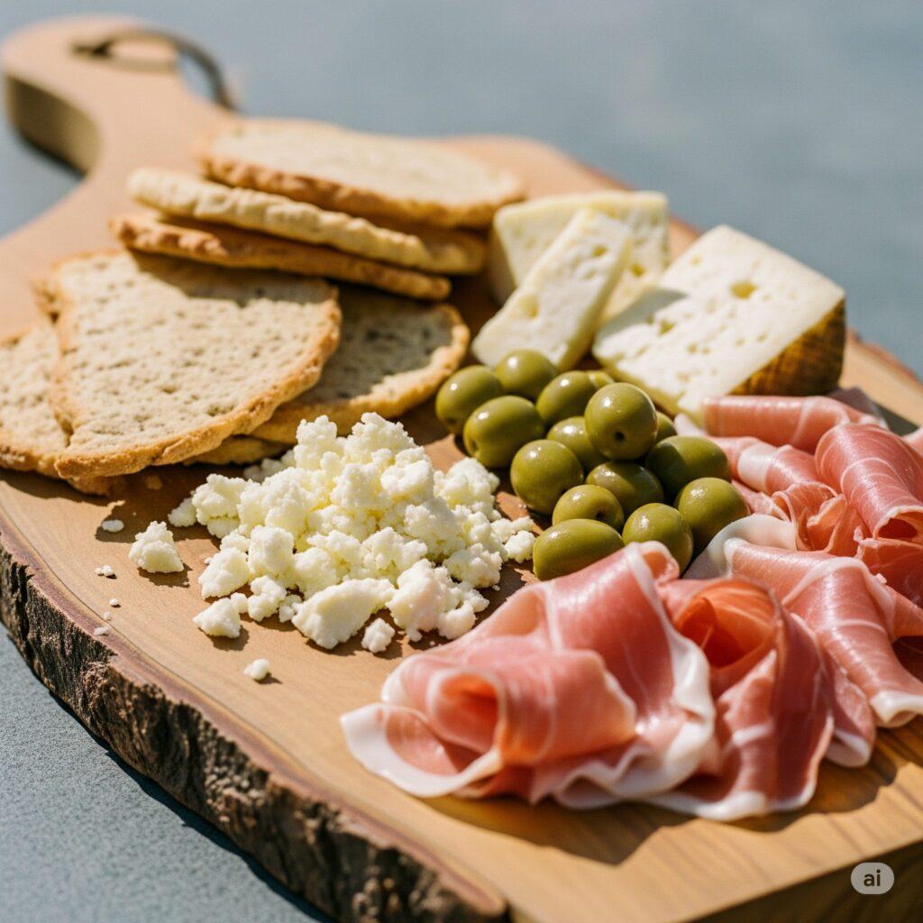 Tagliere di formaggi e salumi sardi.