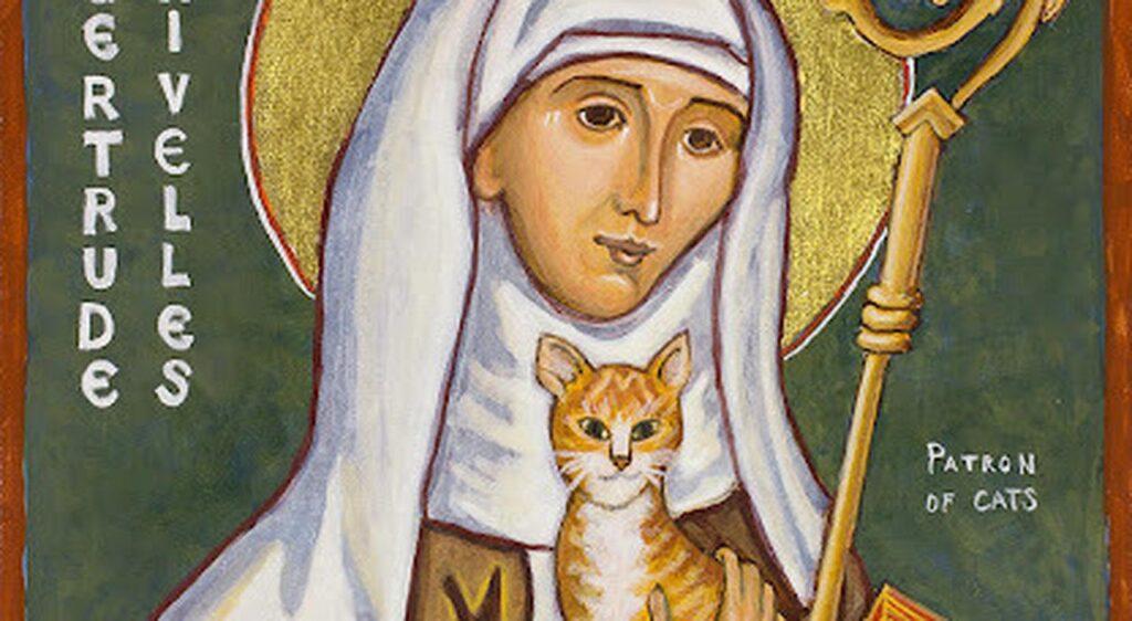 Santa Gertrude di Nivelles, protettrice dei gatti