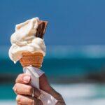 Cono gelato in spiaggia.