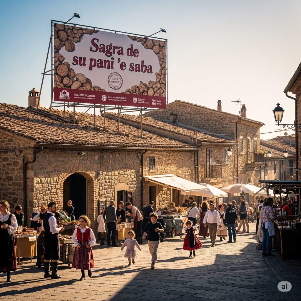 Sagra de su pani 'e saba di Sini. Immagine generata da Google Gemini.