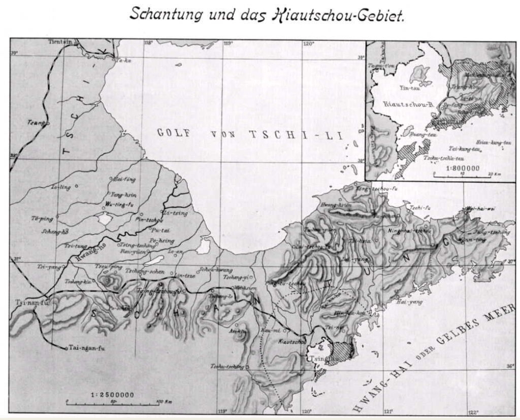 Movimento del 4 maggio: mappa della penisola dello Shandong