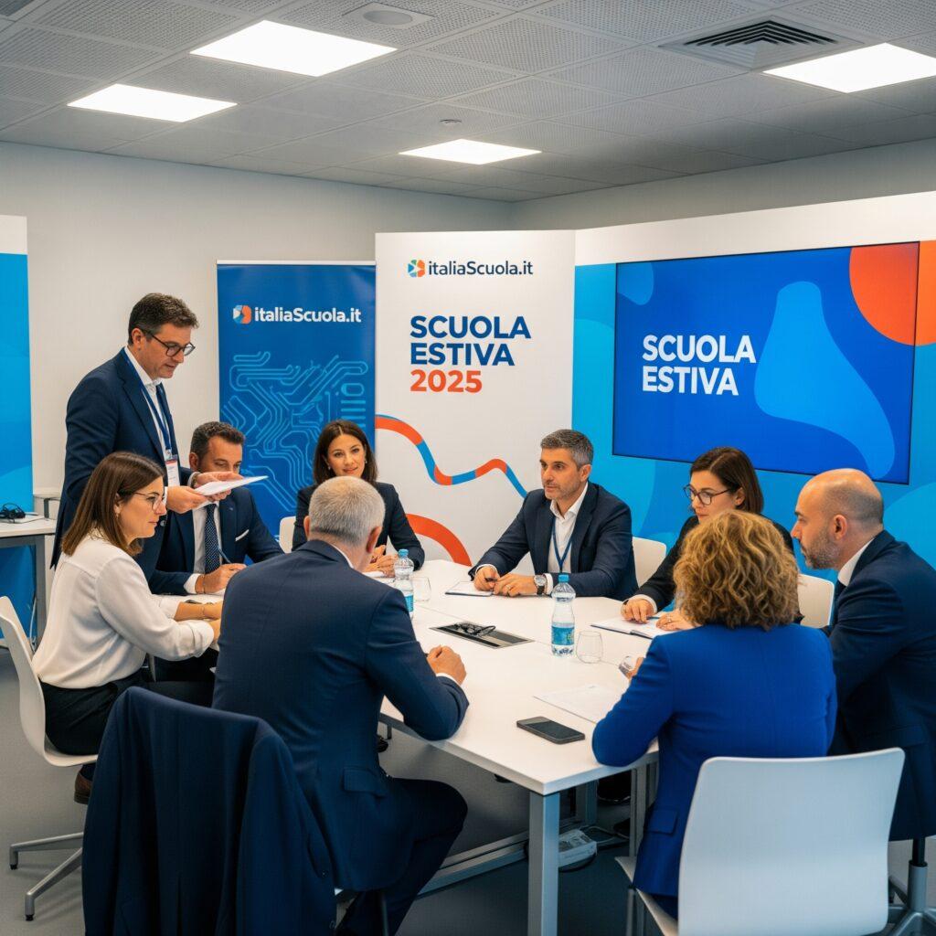 Scuola Estiva 2025: l'evento formativo rivolto ai dirigenti scolastici e altri professionisti della scuola, organizzato da ItaliaScuola.it e Gruppo Spaggiari Parma. Immagini generata da Google Gemini.